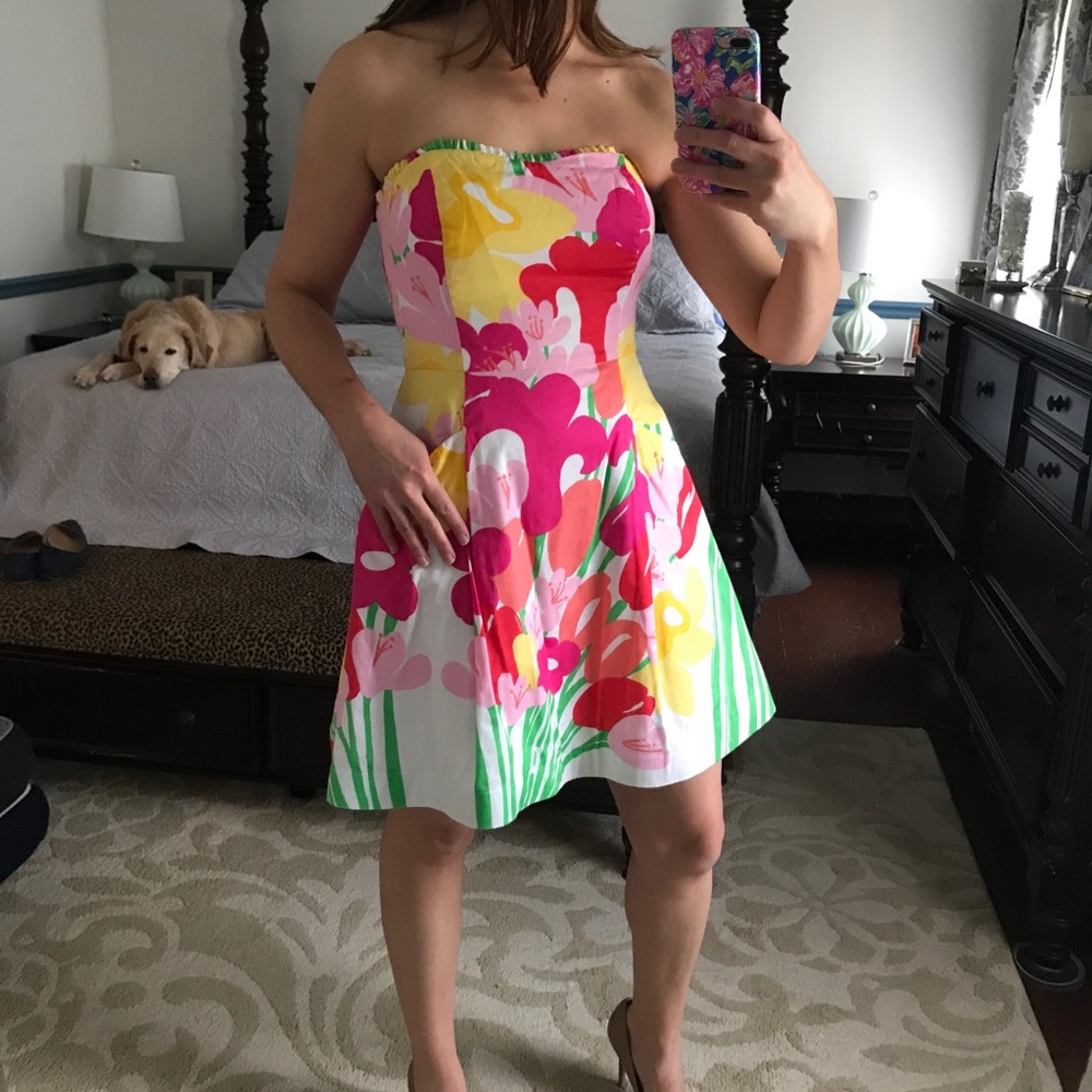 Lilly Pulitzer strapless Blossom dress 10